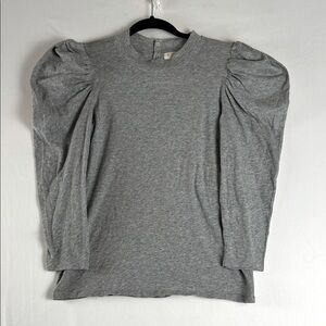 NATION LTD Puff Long Sleeve Gray Cotton Top Women’s Size M